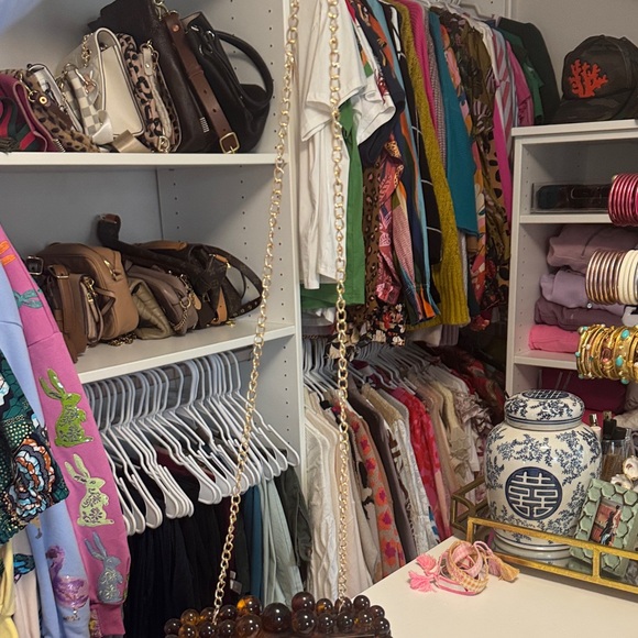 Tortoise Shell clutch bag with gold chain detachable strap! - Picture 2 of 3